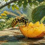 a quoi servent les guepes butinant fruit jardin
