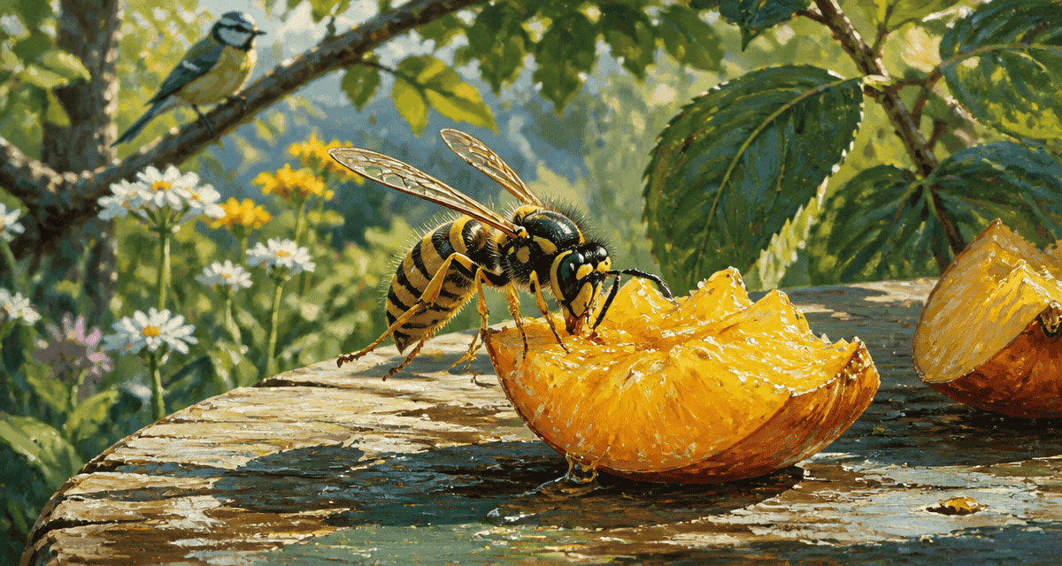a quoi servent les guepes butinant fruit jardin