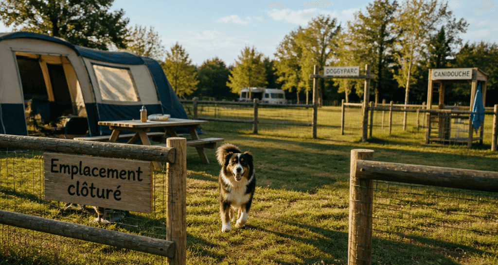 camping avec emplacement clôturé pour chien