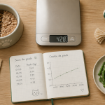 Chat stérilisé alimentation gamelle croquettes balance