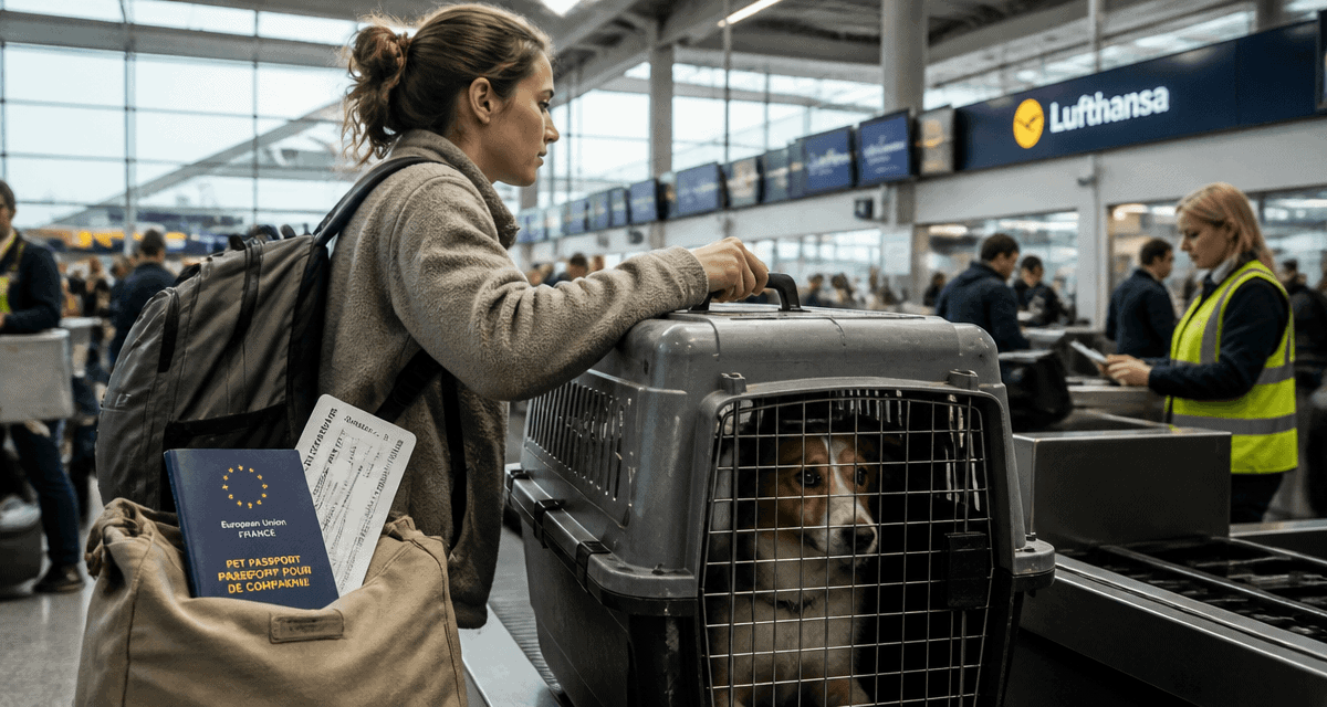 chien par avion en caisse aéroport