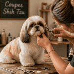 coupe pour shih tzu sur table de toilettage