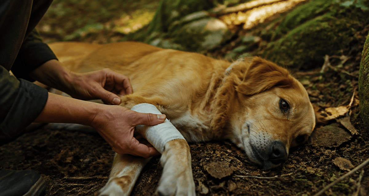 coussinet chien arraché repousse bandage forêt