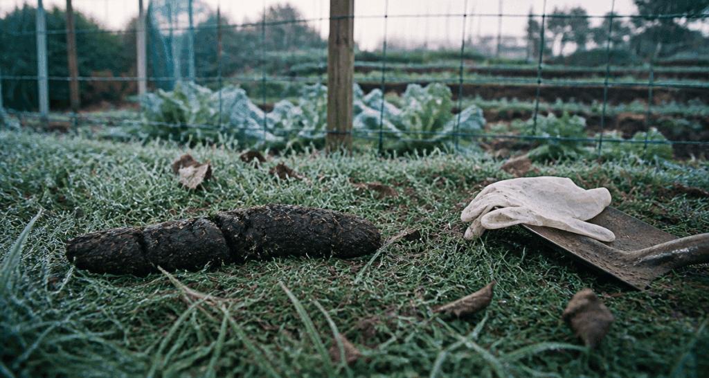 crotte de sanglier sur herbe humide