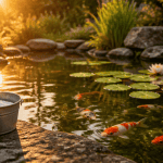 Eau verte bassin poisson bicarbonate de soude