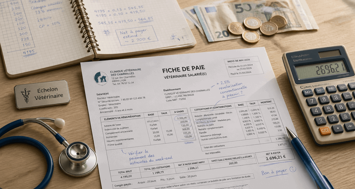 echelon veterinaire fiche paie et calculatrice