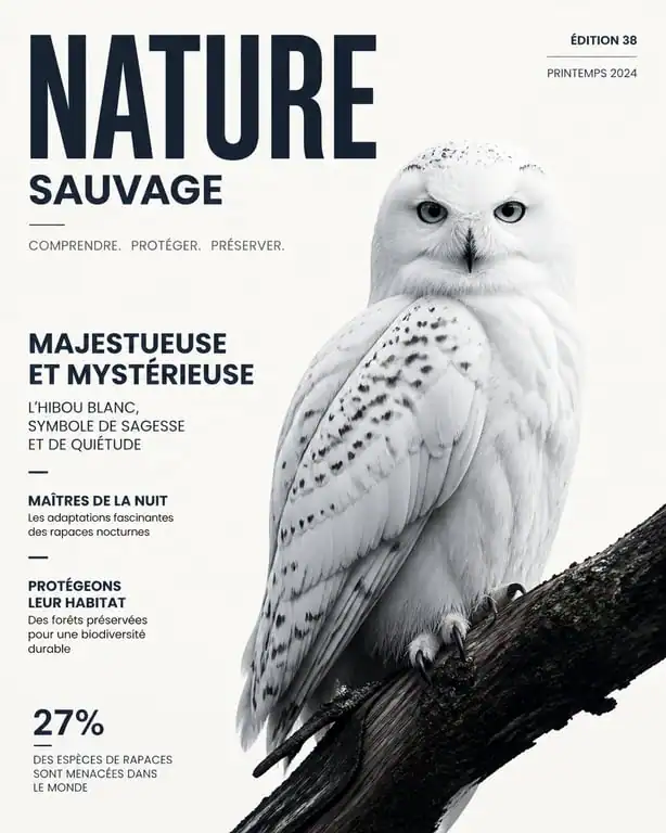 Illustration symbolique d'une chouette blanche dans une forêt mystique, représentant la sagesse et la clairvoyance.