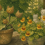 fleur en forme de chat Martynia annua et Calceolaria uniflora