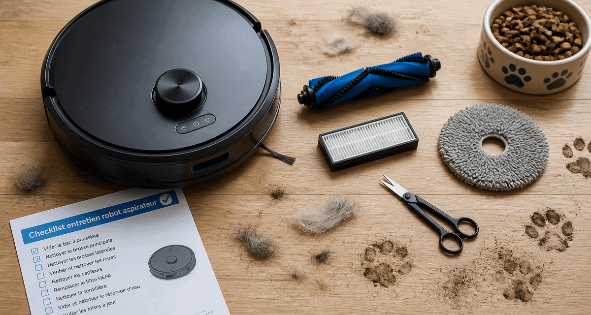 Meilleur robot aspirateur laveur animaux avec accessoires et poils