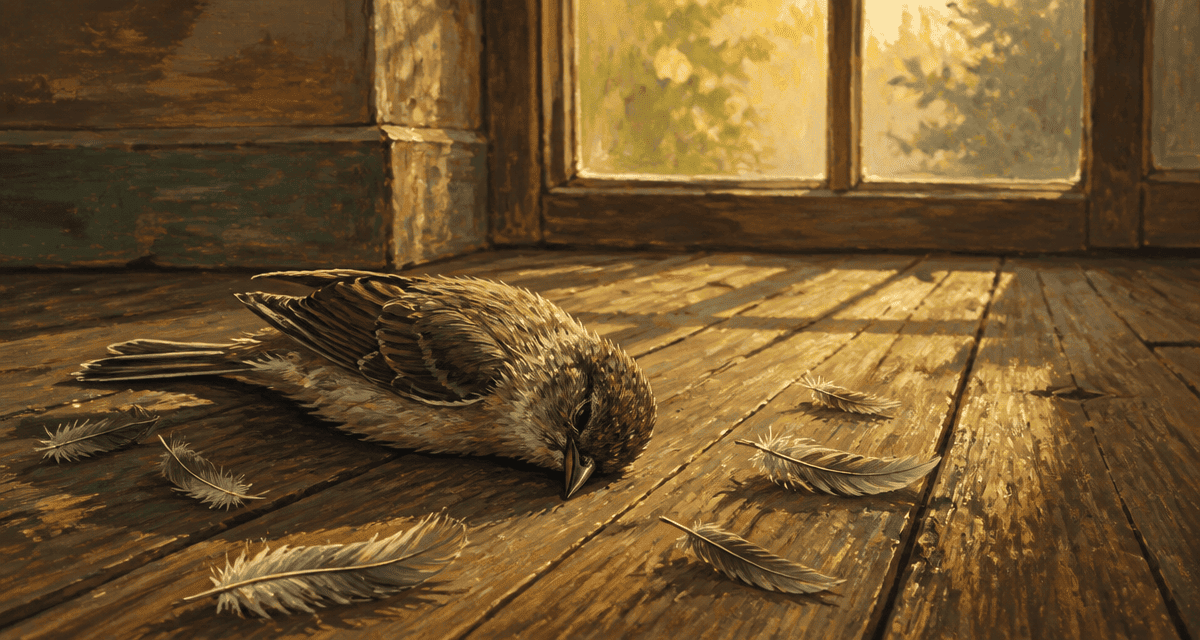 Oiseau mort signification sur parquet ancien
