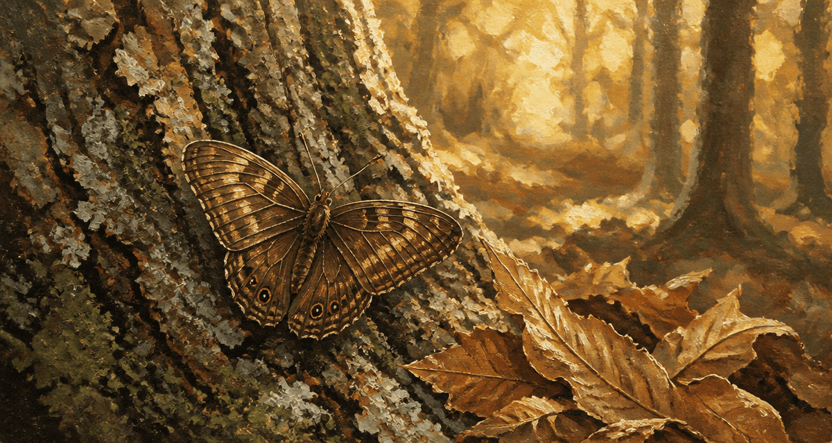 Papillon marron signification spirituelle sur écorce