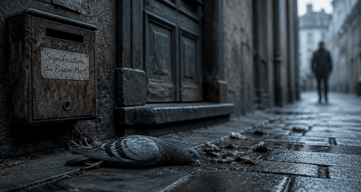 pigeon mort signification devant porte ancienne