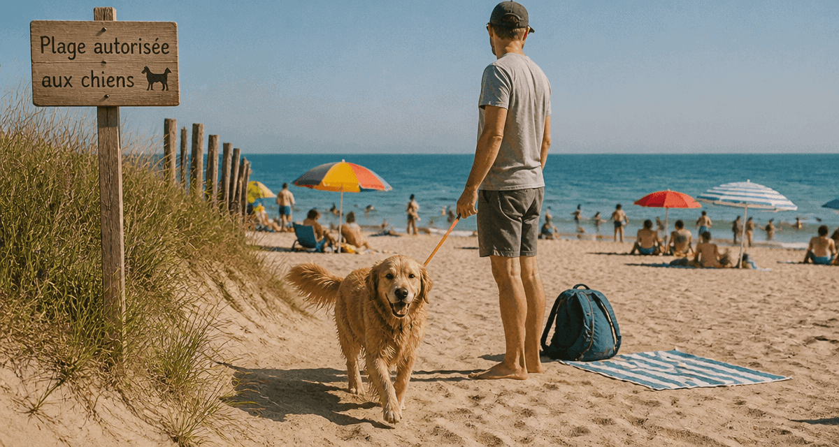 plage autorisée aux chiens chien maître plage été