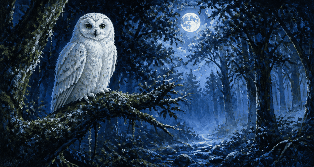 signification chouette blanche forêt nuit