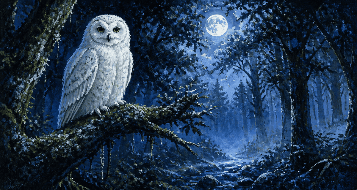 signification chouette blanche forêt nuit
