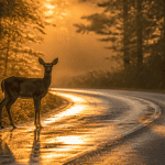voir une biche sur la route signification au lever du jour