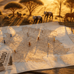 zoo france carte avec punaises et animaux miniature
