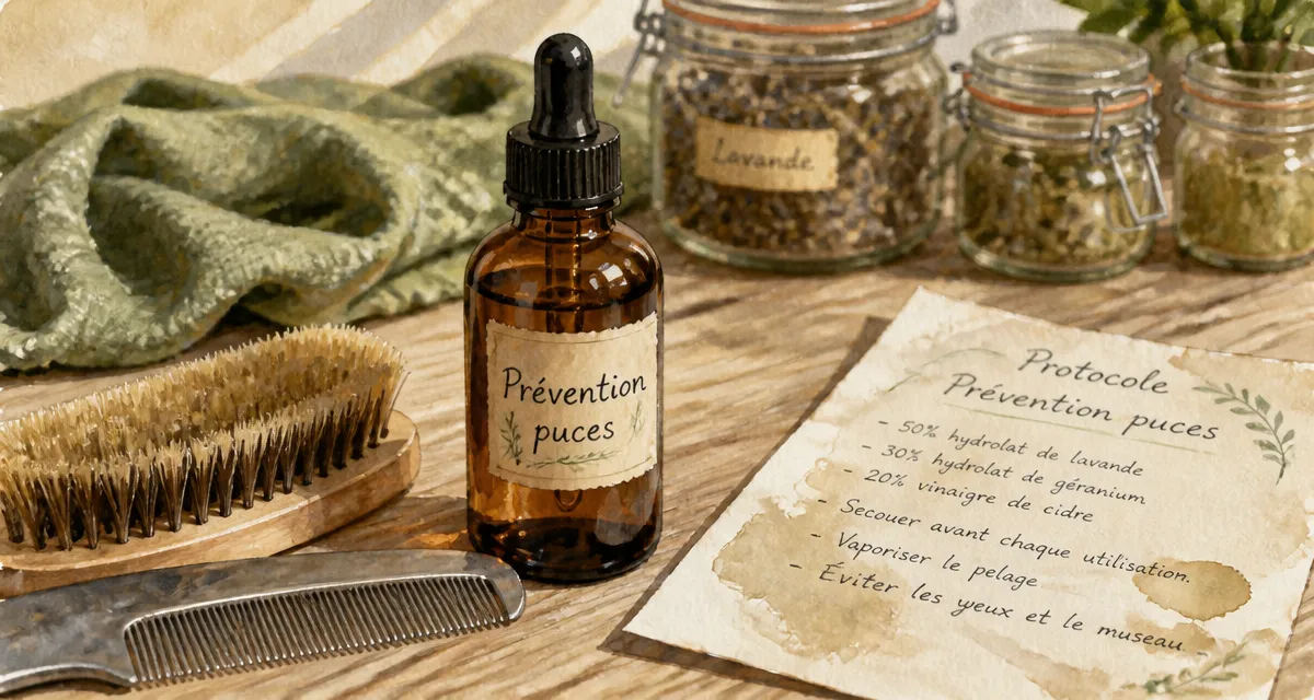 Anti puce huile essentielle chat, hydrolat et protocole prévention puces