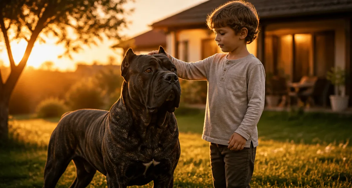 cane corso espérance de vie avec enfant au jardin
