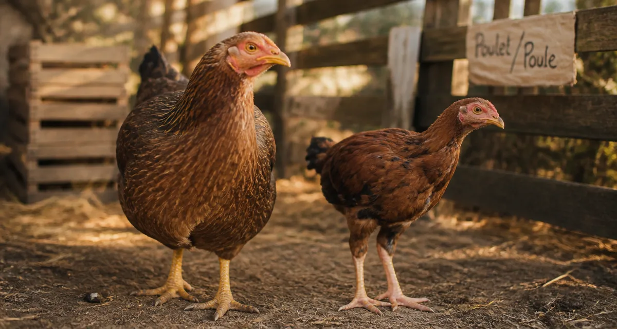 Difference poulet poule : poulet et poule à la basse-cour