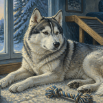 husky espérance de vie allongé devant fenêtre