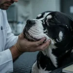 Rottweiler blanc atteint de vitiligo : vétérinaire et peau protégée