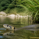 serpent d eau douce gros plan rivière