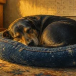 Un chien dort combien d'heures par jour : chienne endormie au panier