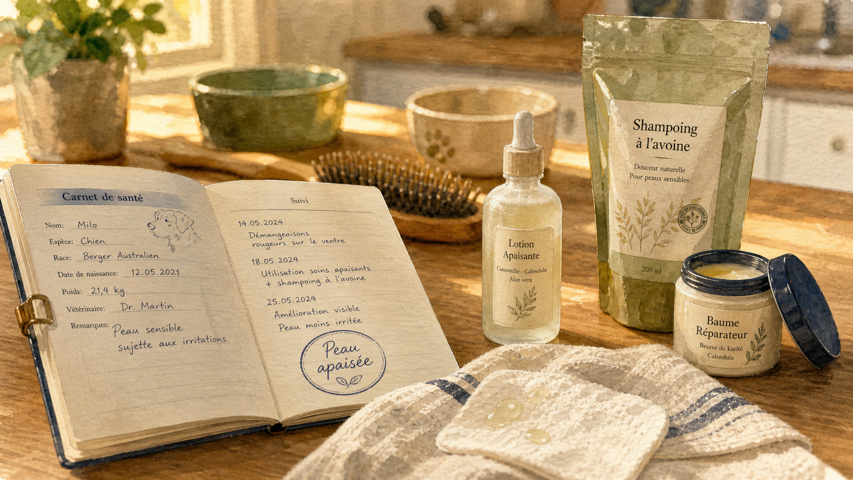Anti démangeaison chien : lotion apaisante et shampoing à l’avoine pour calmer les démangeaisons