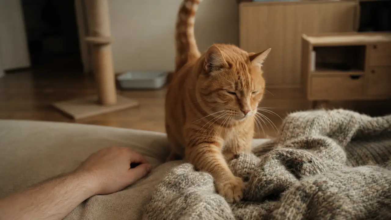 Chat et comportement : queue haute et miaulements