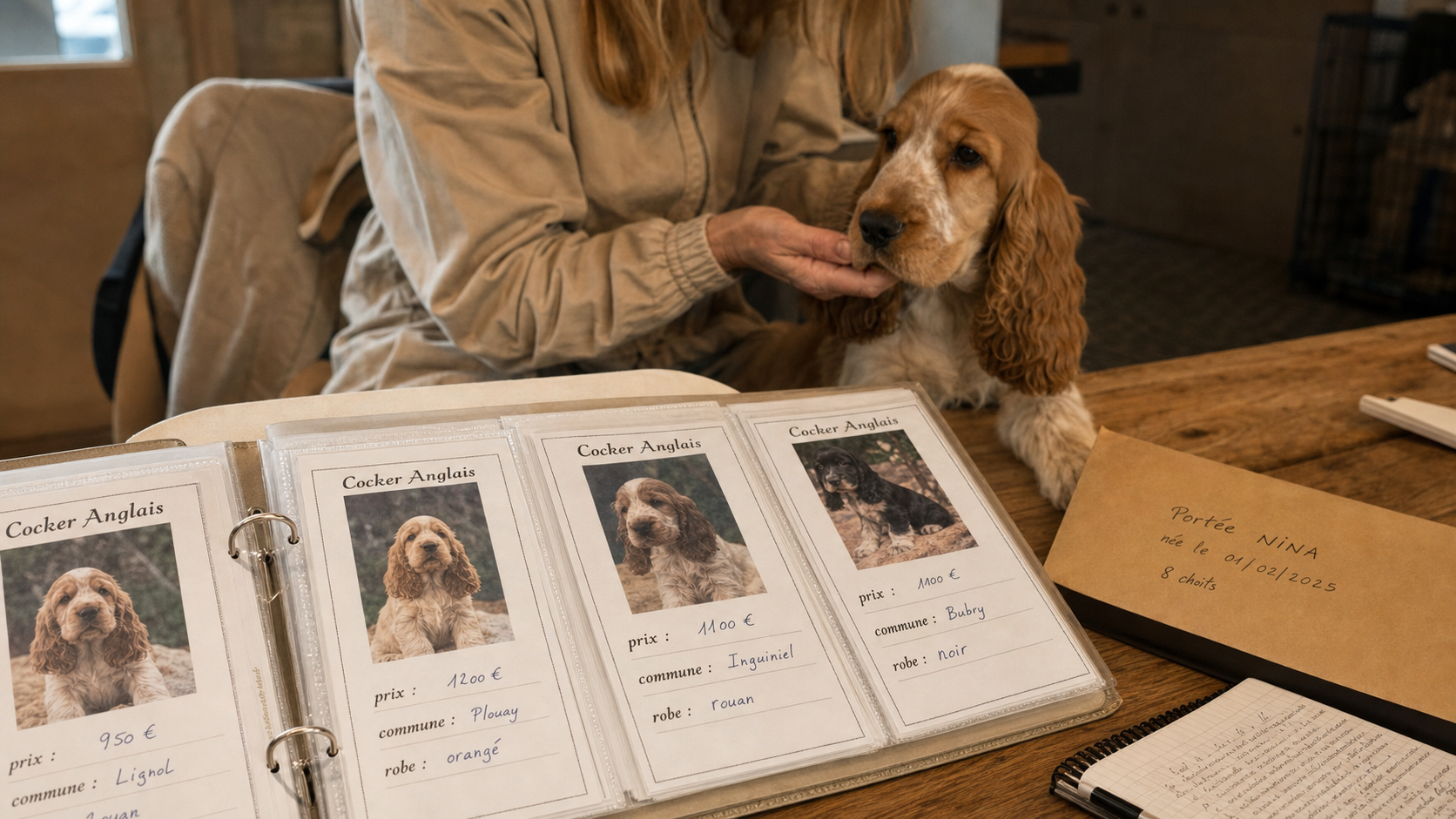 Cocker anglais chiot : fiches prix et éleveuse