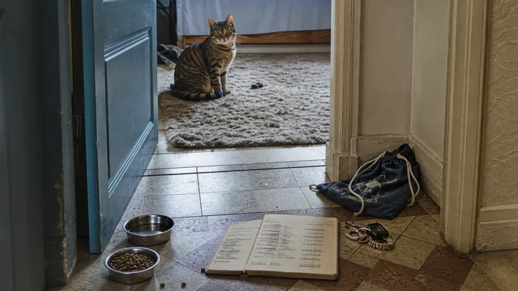 Est ce que les chats ont la notion du temps ? Routine d’alimentation et absence devant une porte