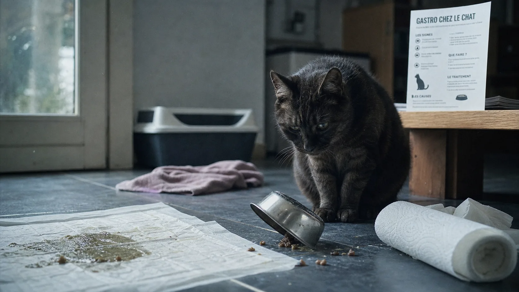 Gastro du chat : diarrhée et abattement, consulter en 48 h