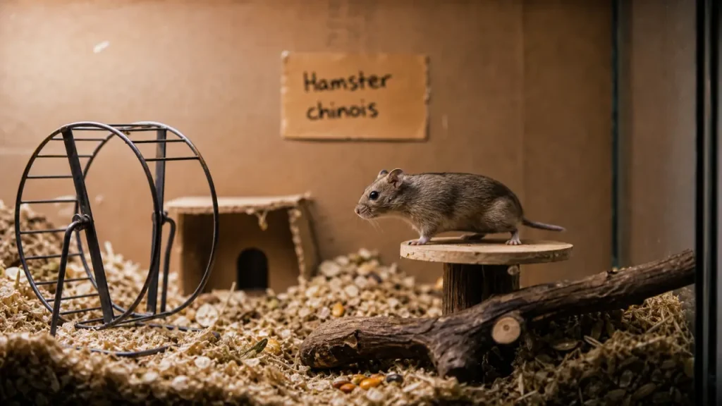 Hamsters chinois dans un terrarium pour élevage