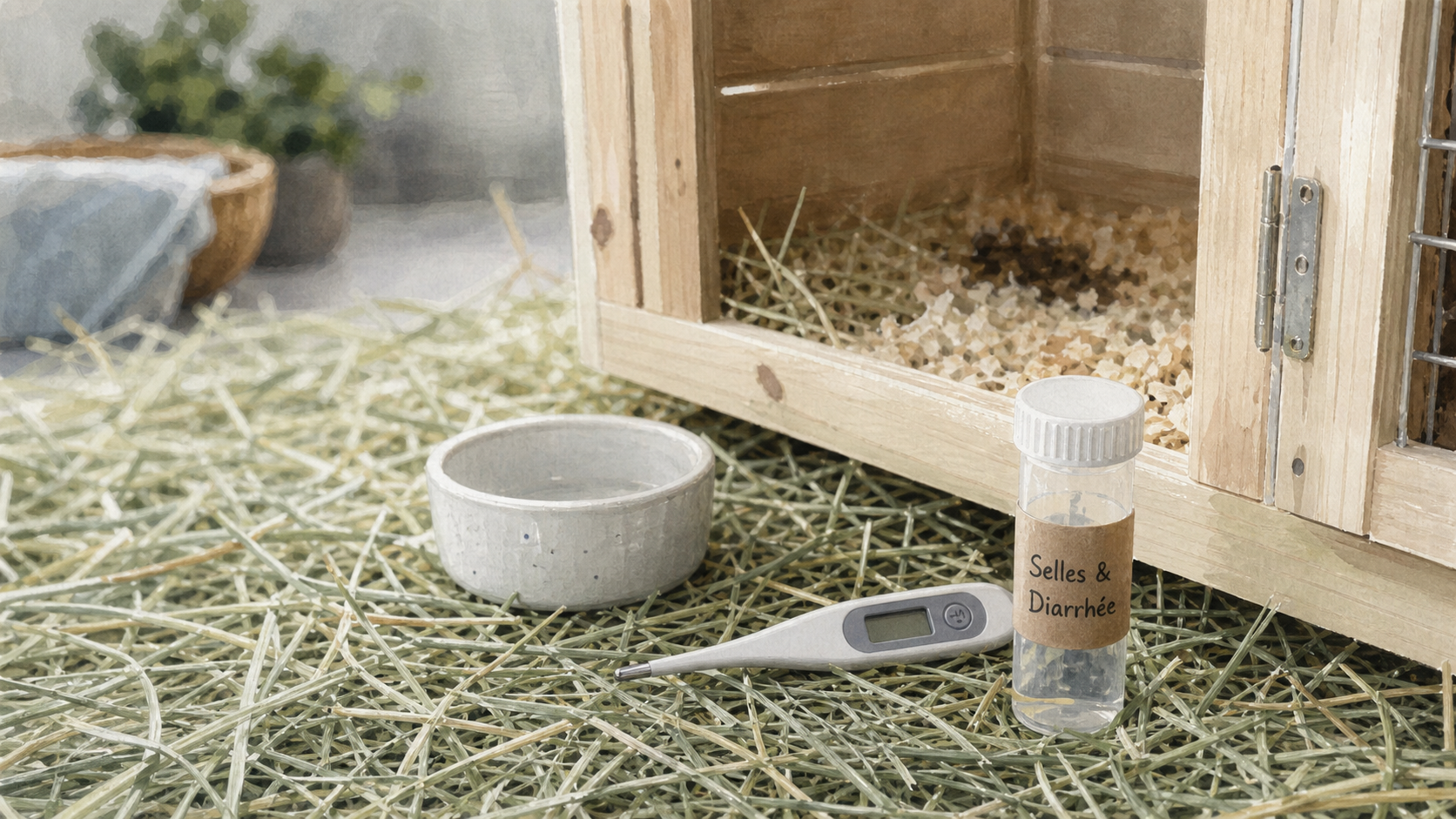 Lapin diarrhée : selles liquides et prélèvement
