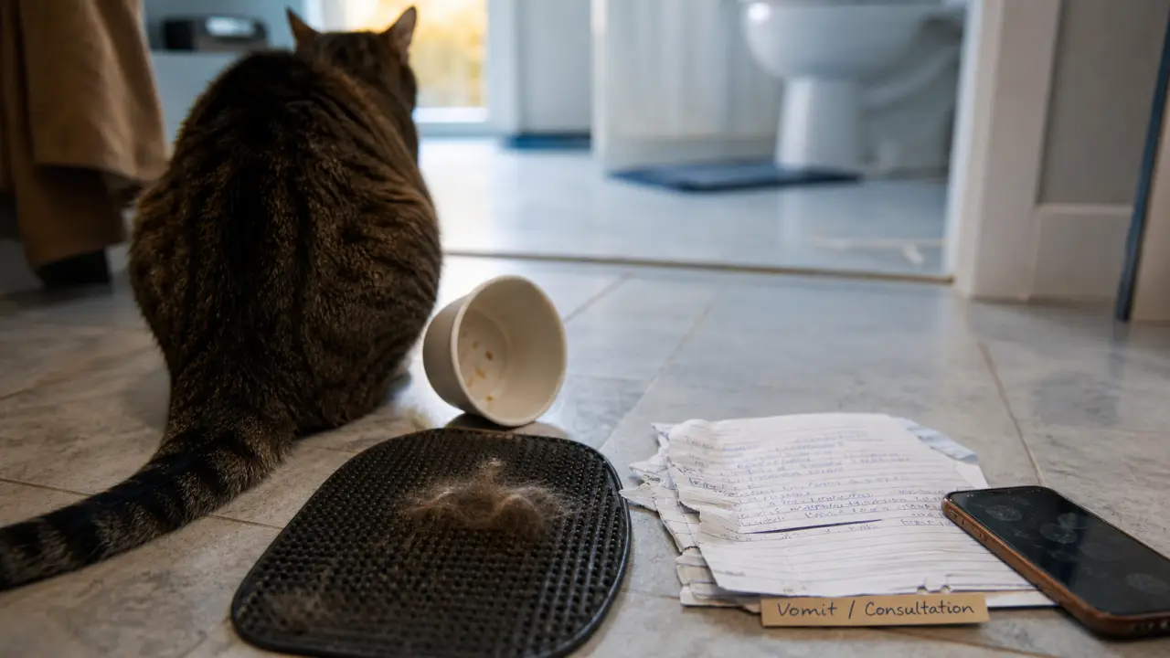Mon chat n'arrête pas de vomir : signes d’alerte et consultation