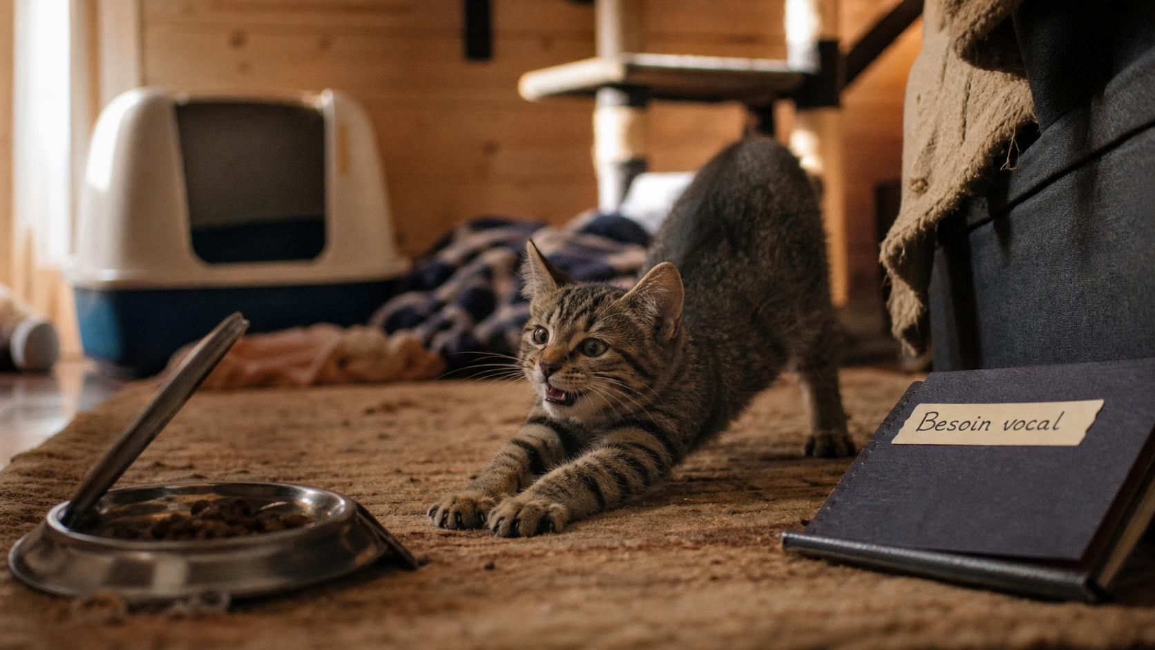 Chaton gris tigré miaule : pourquoi mon chaton miaule tout le temps