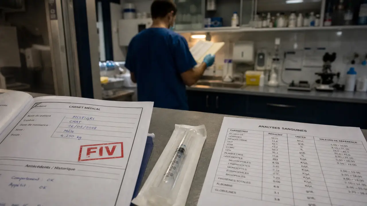 Assurance chat FIV en clinique vétérinaire : dossier médical et analyses
