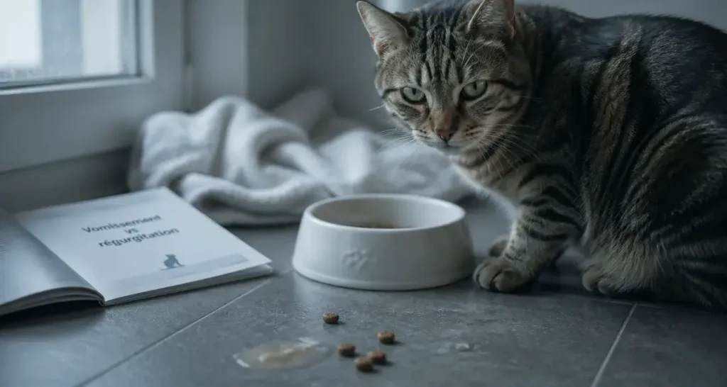 Chat qui vomit ses croquettes : simple gloutonnerie ou signe d&rsquo;une pathologie grave ?