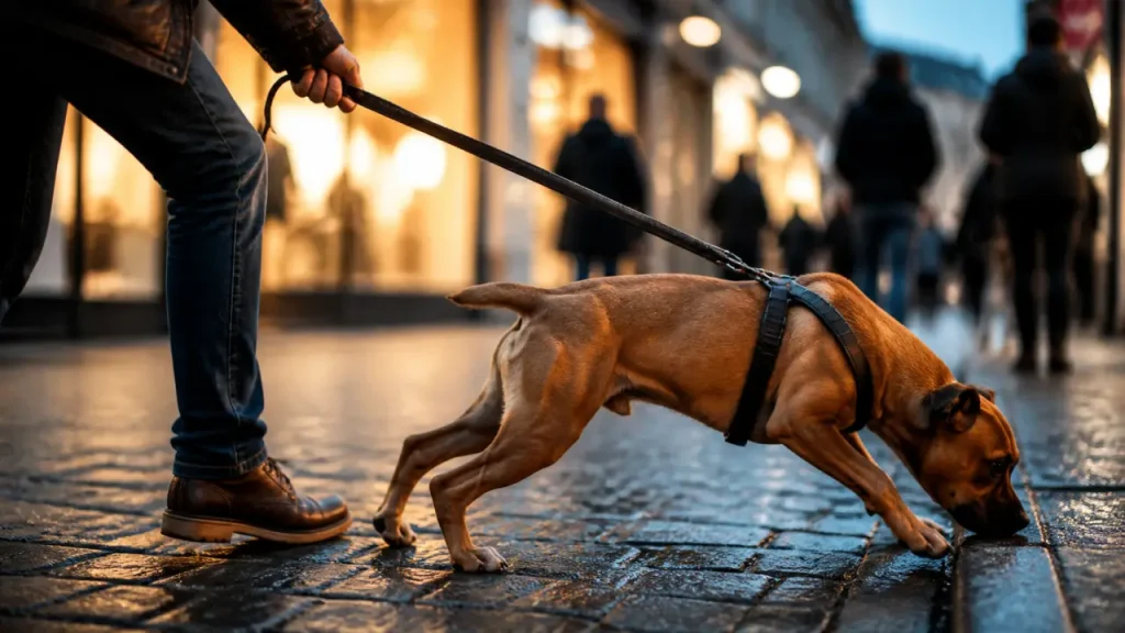 Chien qui tire sur la laisse : causes, demi-tour et matériel adapté