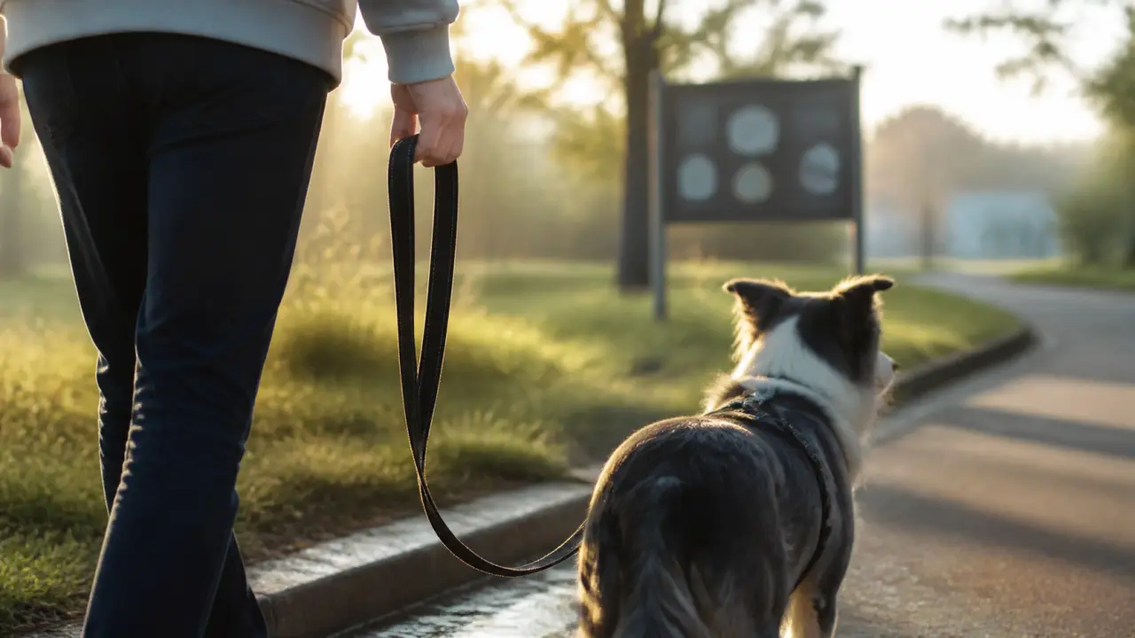 Chien tire en laisse : marche calme sans tirer