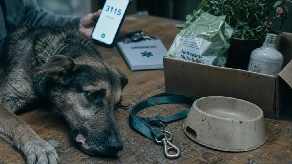 Chien empoisonné : quels symptômes, quels gestes et quand appeler le vétérinaire ?