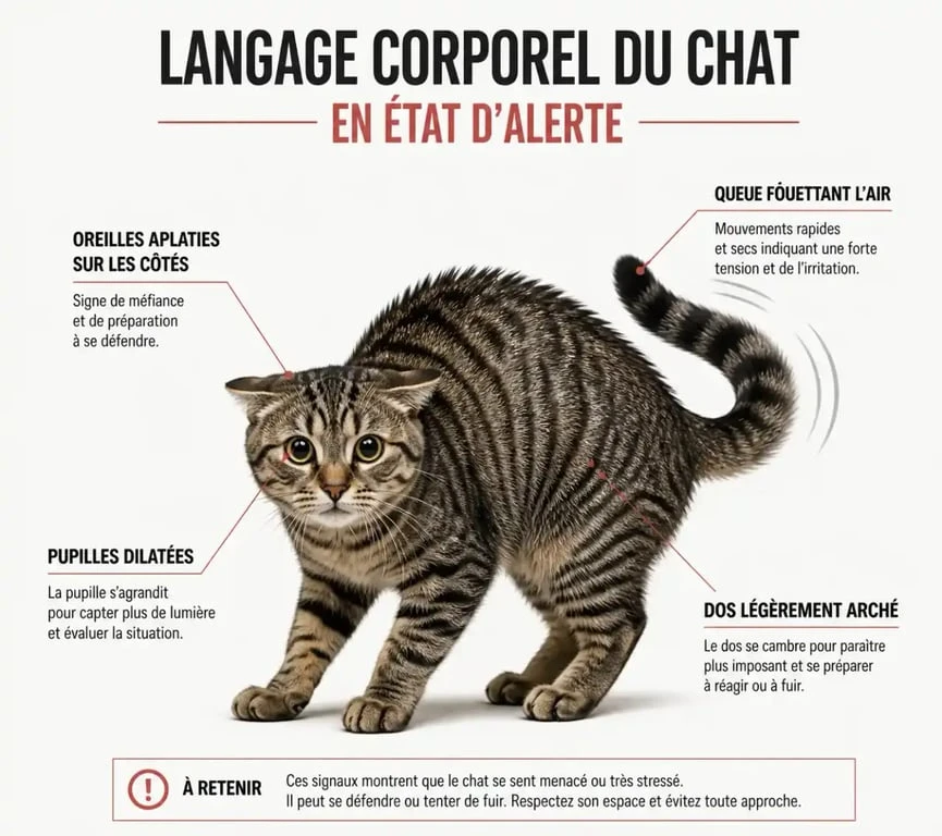 Signaux corporels d'un chat avant une attaque : comment identifier l'agressivité chez son chat