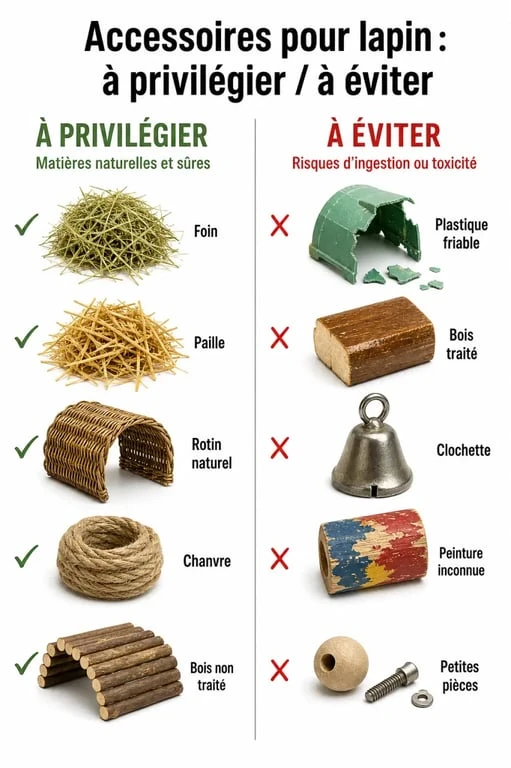Accessoires lapin : matières sûres et accessoires à éviter pour protéger le lapin