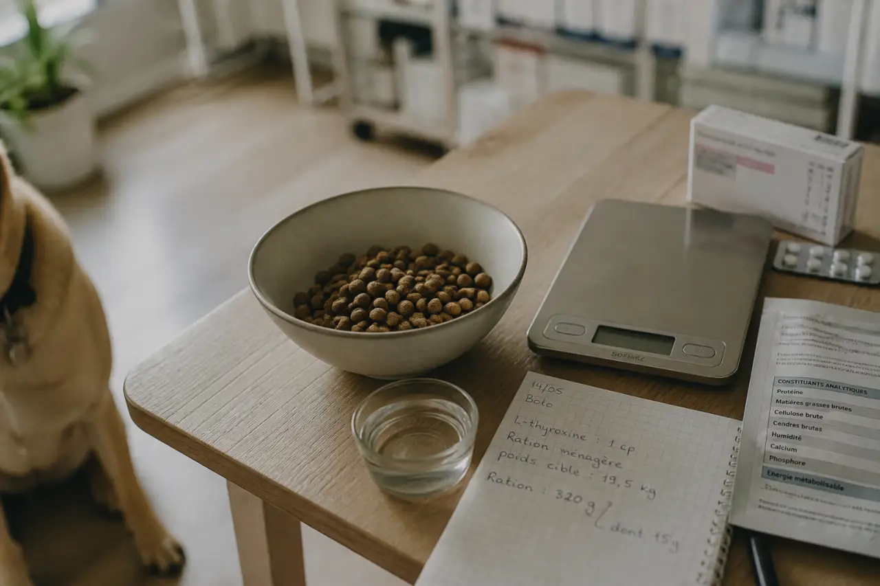 Hypothyroïdie chien et alimentation : gamelle et ration mesurée