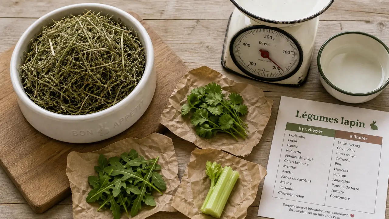 Legumes lapin : foin et verdure pour lapin, à privilégier