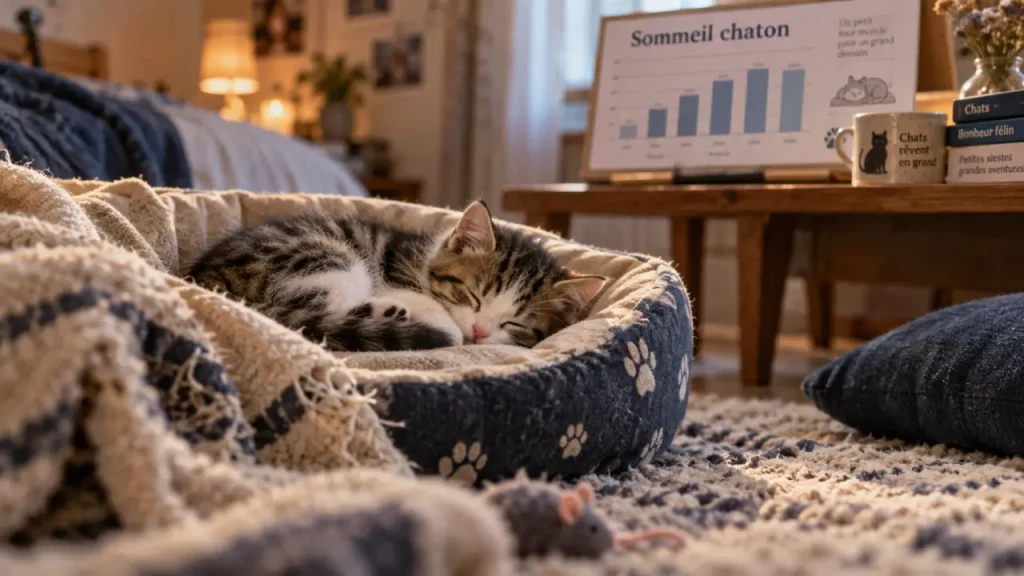 Un chaton peut dormir 20 heures par jour, surtout pendant ses premières semaines
