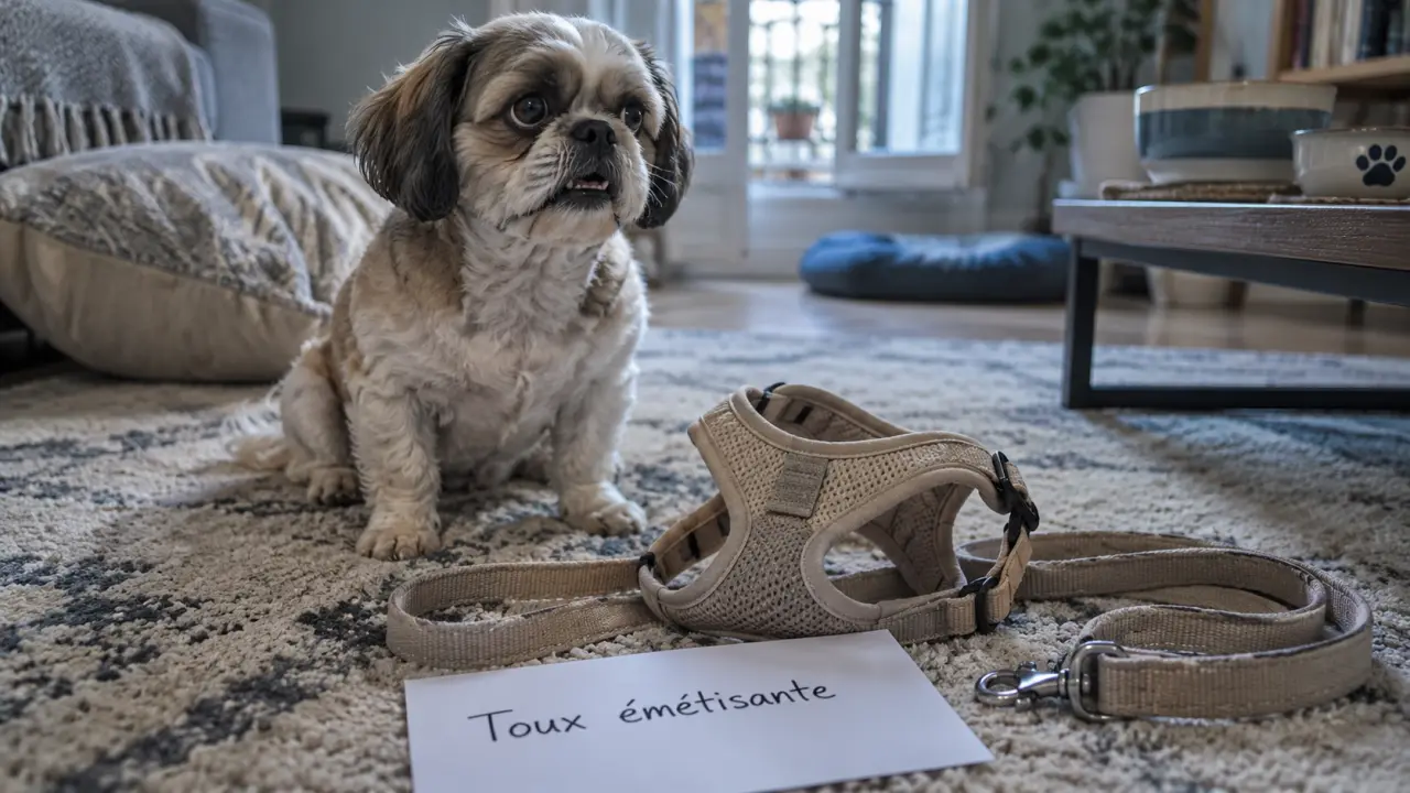 Mon chien tousse comme s'il avait un truc coincé, chien inquiet, toux possible urgence